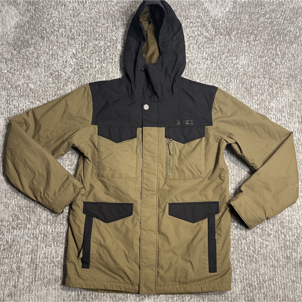Burton Dryride Brown Jacket Ski Snowboard Winter Rain Wind Hooded Sz M Mens